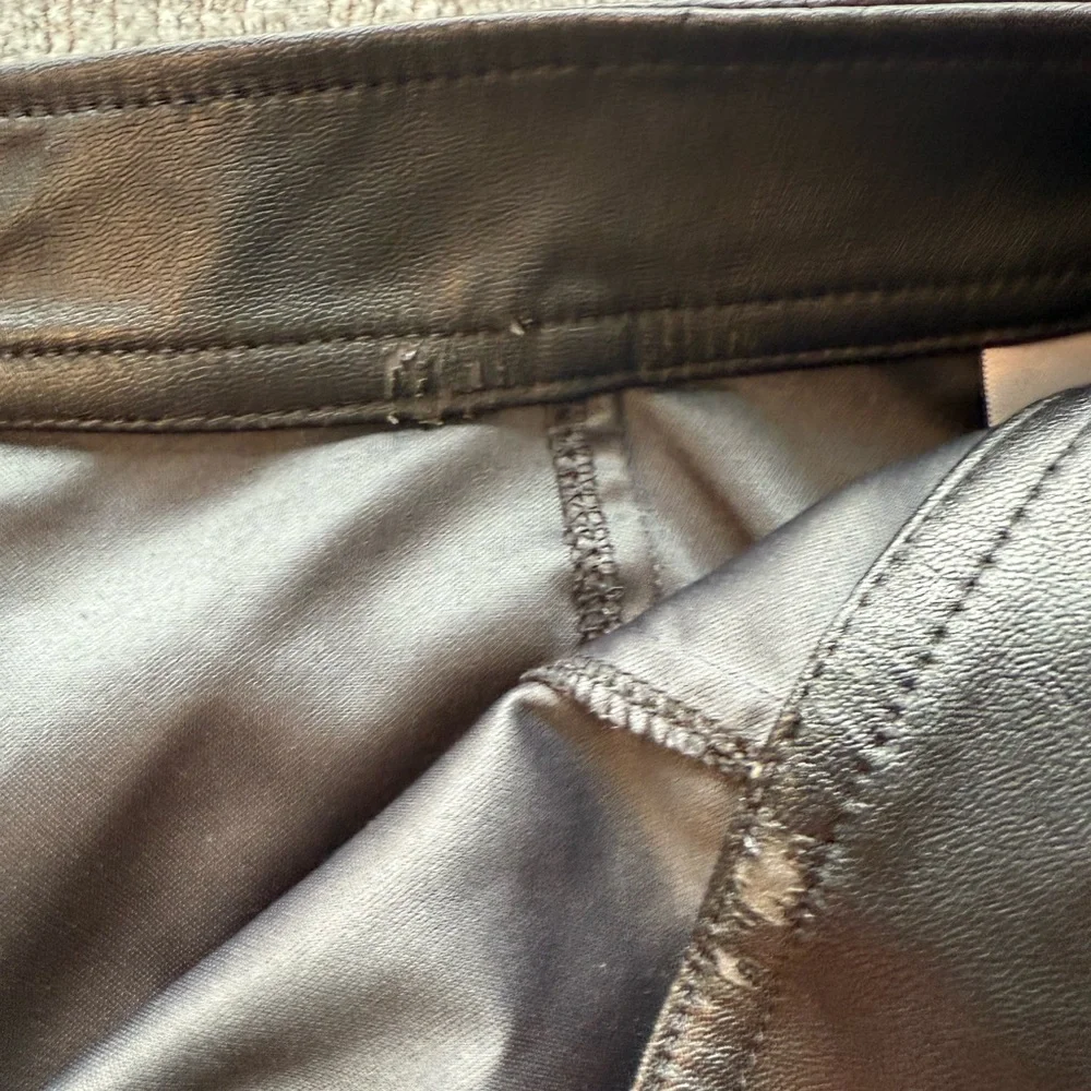 Express Black Mini Vegan Leather Skirt with Zipper Accents
